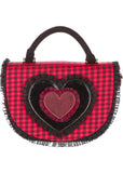 Irregular Choice Easy Breezy Hearts Cinch Tas Zwart Rood