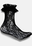Koi Footwear Heiress Lace Ruffle 50's Sokken Zwart