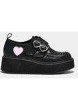 Koi Footwear Pothos Heart Platform Creepers Zwart Roze