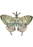 Love Vintage Butterfly Arts And Crafts 20's Broche Groen
