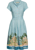 Palava Louise Kew Gardens 40's A-Lijn Jurk Blauw