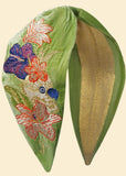 Powder Cockatoo Tropical Bird Velvet 70's Haarband Sage