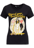 Queen Kerosin Girl Gang 50's Girlie T-Shirt Zwart