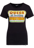 Queen Kerosin Queen of Everything Girly T-Shirt Zwart