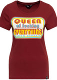 Queen Kerosin Queen of Everything Girly T-Shirt Bordeaux