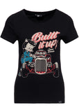Queen Kerosin Built It Up Girly T-Shirt Zwart