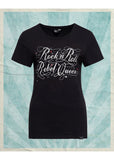 Queen Kerosin Rock'n Roll Rebel Queen Girly T-Shirt Zwart