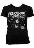 Retro Movies Batman Peekaboo Girly T-Shirt Zwart