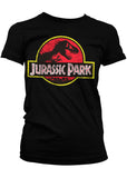 Retro Movies Jurassic Park Logo Girly T-Shirt Zwart