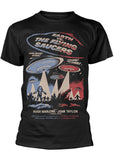 Retro Movies Earth Vs. The Flying Saucers T-Shirt Zwart