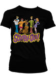 Retro Movies Scooby Doo Team Distressed Girly T-Shirt Zwart