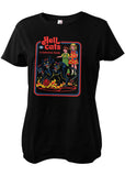 Retro Movies Rhodes Hell Cats Girly T-Shirt Zwart