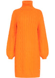 Smashed Lemon Cozy Cuddles 70's Knitted Jurk Oranje