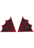 Sourpuss Spiderweb Collar Patch Set Rood