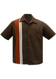 Steady Clothing Heren The Charles Bowling Shirt Bruin Roest