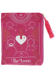 Succubus The Lovers Tarot Card Fluwelen Zak met Rits Roze