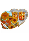 Succubus Art van Gogh Starry Sunflowers HeartSet van 2 Bekers Geel