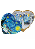 Succubus Art van Gogh Starry Night Heart Set van 2 Bekers Blauw