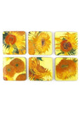 Succubus Art Sunflowers van Gogh Set van 6 Onderzetters