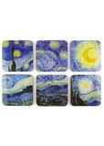 Succubus Art Starry Night van Gogh Set van 6 Onderzetters