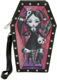 Succubus Bags Coffin Girl Wristlet Portemonnee Zwart
