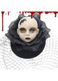 Succubus Fancy Halloween Doll's Head Fascinator Zwart