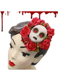 Succubus Fancy Halloween Doll's Head Fascinator Rood