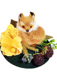 Succubus Fancy Fox & Flowers Fascinator Donker Groen