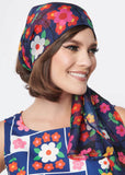 Unique Vintage Smak Parlour Wallpaper Floral 60's Haar Sjaal Blauw Wit
