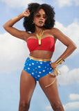 Unique Vintage x DC Comics Wonder Woman Bikini Haltertop Rood Goud