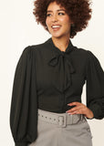 Unique Vintage Gwen 40's Blouse Zwart