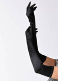 Unique Vintage Opera Satijnen Handschoenen Zwart