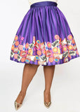 Unique Vintage x Willy Wonka Chocolate 50's Swing Rok Paars
